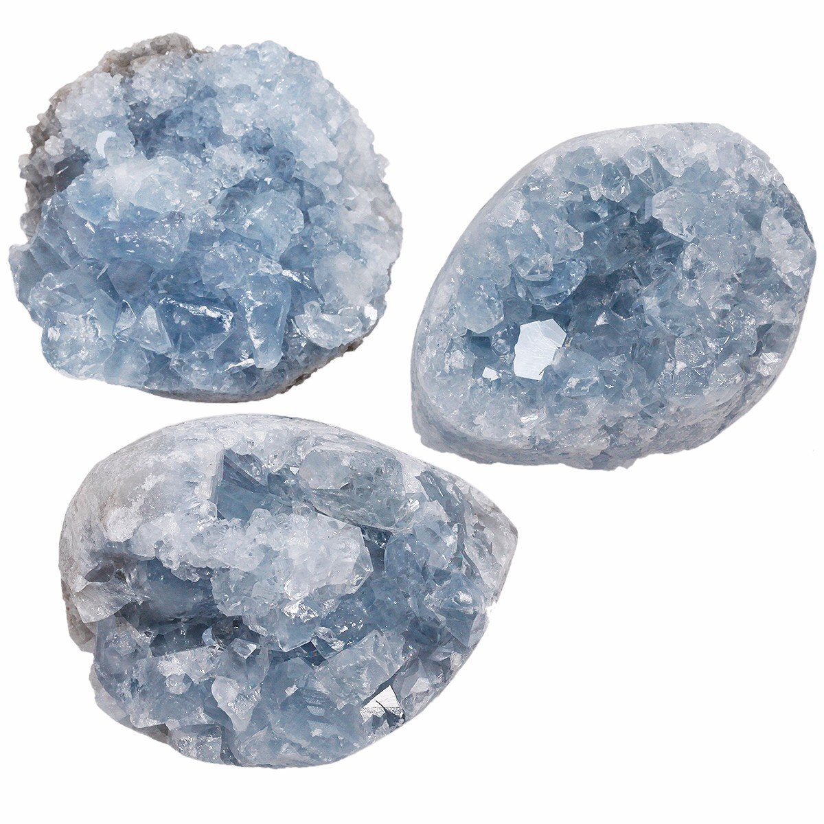 rockcloud Natural Raw Blue Celestite Mineral Healing Crystal Cluster Geode Irregular Home Decoration Gemstone Specimen Large