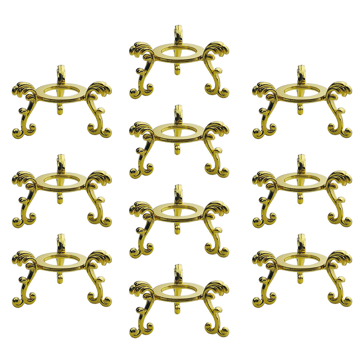 OmyLens 10Pcs Gold Crystal Ball Stand for Displaying Crystal Glass and Natural Rocks, Sphere Display Holder, for 40mm-80mm Sphere or Stone