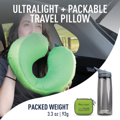 Sea to Summit Aeros Premium Traveller Inflatable Neck Pillow, Navy Blue