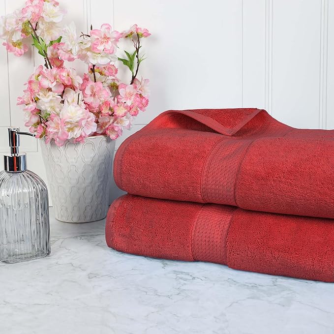 SUPERIOR Egyptian Cotton Pile Bath Sheet Set of 2, Ultra Soft Luxury Towels