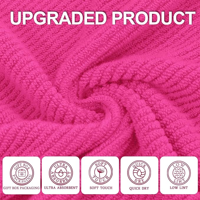 VOOVA & MOVAS Bathroom Hand Towels Set of 4, Large 18"x28"