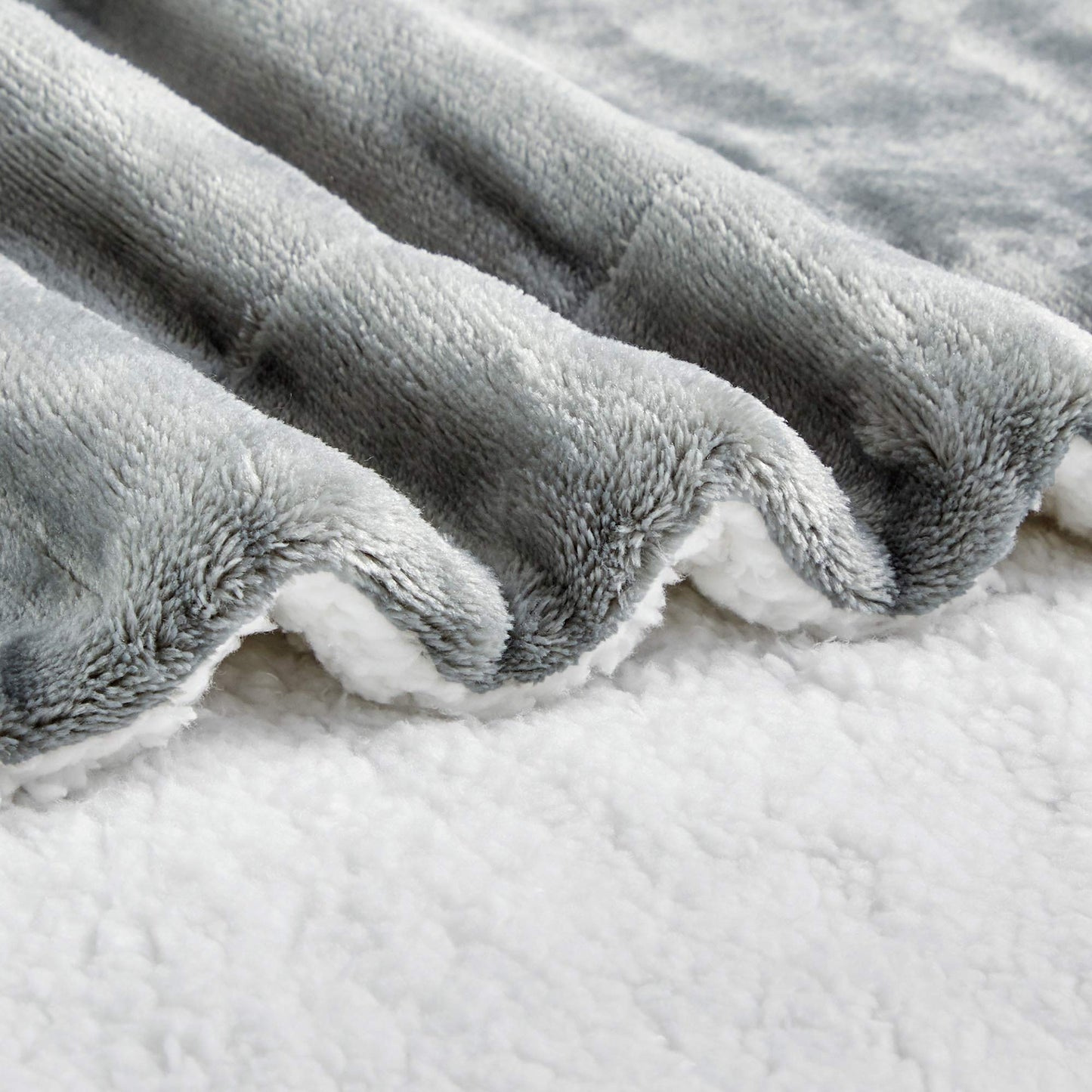 Softan Sherpa Throw Blanket Super Soft Non Shedding Reversible Ultra Luxurious Plush Blanket (50 X 60 inches, Grey)