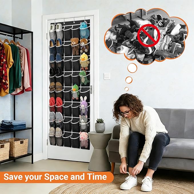 40-Pocket Over the Door Shoe Organizer