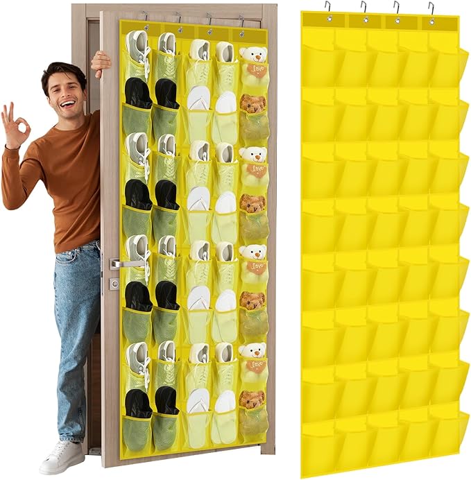 Windyun 40 Over the Door Shoe Organizer Large Mesh Pocket Hanging Shoe Rack