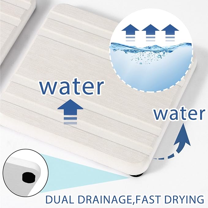 3PCS Water Absorbing Stone Tray, DryingNeat Diatomite Stone Sink Tray, Instant