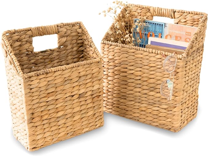 KOLWOVEN Wicker Hanging Storage Baskets, Mail Baskets
