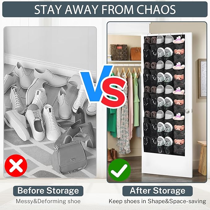 Over the Door Shoe Organizer, 40-Pocket Hanging Shoe Rack