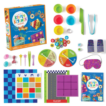 MindWare Best You Krafty Kitchen Snacks Kit, Kids Cooking and Snack Prep Set with Games and Recipes, Hands On Food Exploration Activity for Kids Ages 5 and Up, Healthy Eating Play Kit