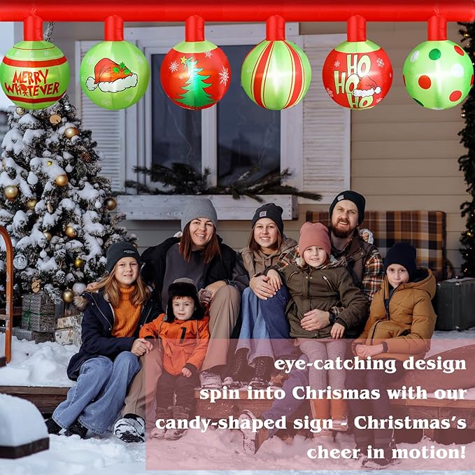 Retisee 14.5ft Long Christmas Green Inflatable Outdoor Decoration Christmas Light up Inflatable Decoration Blow up Hanging with Built in LED Lights for Xmas Party Lawn Yard Outdoor Indoor Supplies