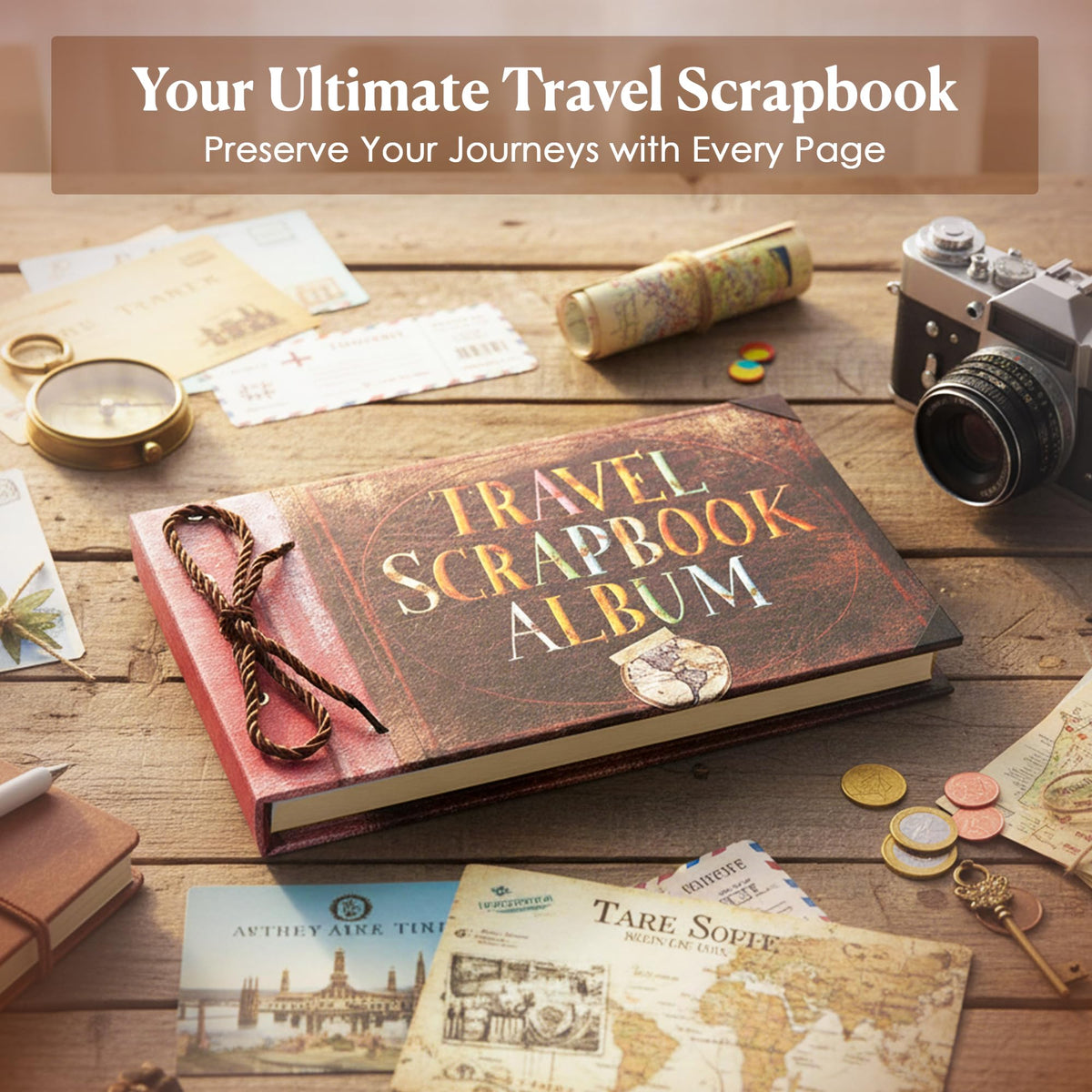 Adventure Scrapbook, Adventure Book & Memory Book for Travel Moments, DIY Photo Album with Stickers and Pens, Romantic Gift Idea for Couples, Anniversary Present, Vacation Keepsake, Journey Lovers