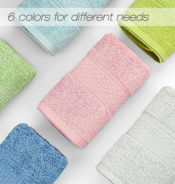 Cleanbear Hand Towel Face Towel Set, 100% Cotton, Size 29" x 13"