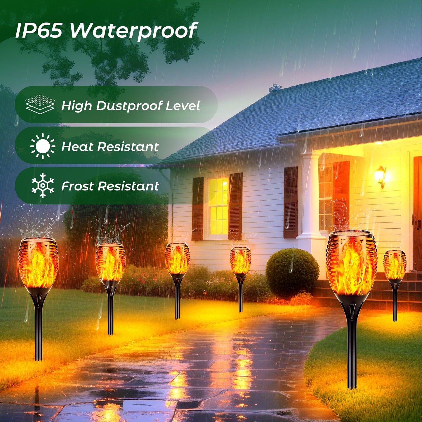 Walensee Solar Lights Outdoor with Flickering Flame,96 LED Solar Torch Lights Waterproof,43" Tall Super Larger Size Torches for Outside Garden Patio Yard Pathway, 4 Pack