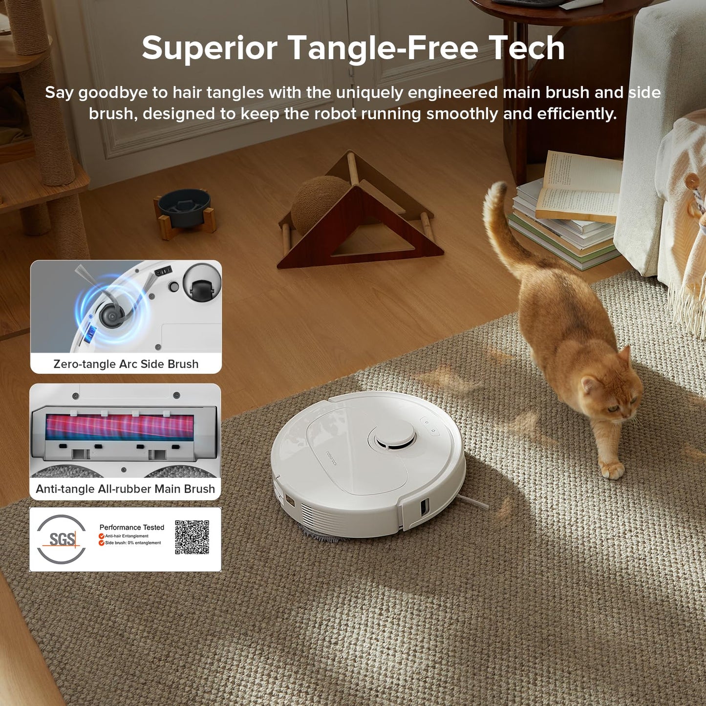 roborock Qrevo Series Robot Vacuum and Mop, 8000Pa Suction, Upgraded from Qrevo S, Anti-Tangle Brushes, Smart Obstacle Avoidance, Auto Mop Washing, All-in-One Dock, 200RPM Spinning Mops, Black(QV 35A)