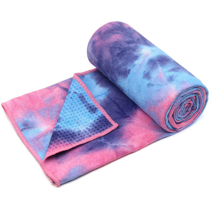 Eunzel Hot Yoga Towel - Microfiber Non Slip Yoga Mat Towel with Grip Dot Sweat Absorbent Towel for Hot Yoga, Pilates and Fitness 72" x 24", Dark Cyan/Orange