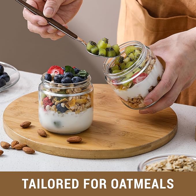 NETANY 4-pack 10oz Glass jars