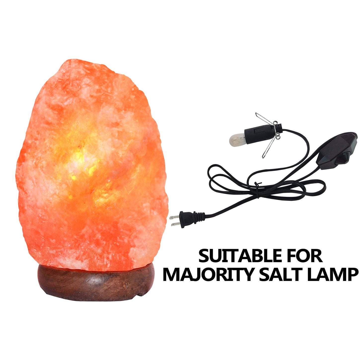 haraqi Himalayan Salt Lamp Cord and Bulb with Dimmer Switch,Original Replacement Cord Bulb for Salt Rock Lamps, 6ft Cord