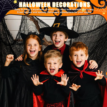 JOHOSEEK 4 Pack Halloween Creepy Cloth Decoration, 30 x 120 inch Black Gauze Halloween Decor, Scary Black Cheesecloth, Spooky Fabric Decoration for Haunted House Wall Yard Outdoor Indoor