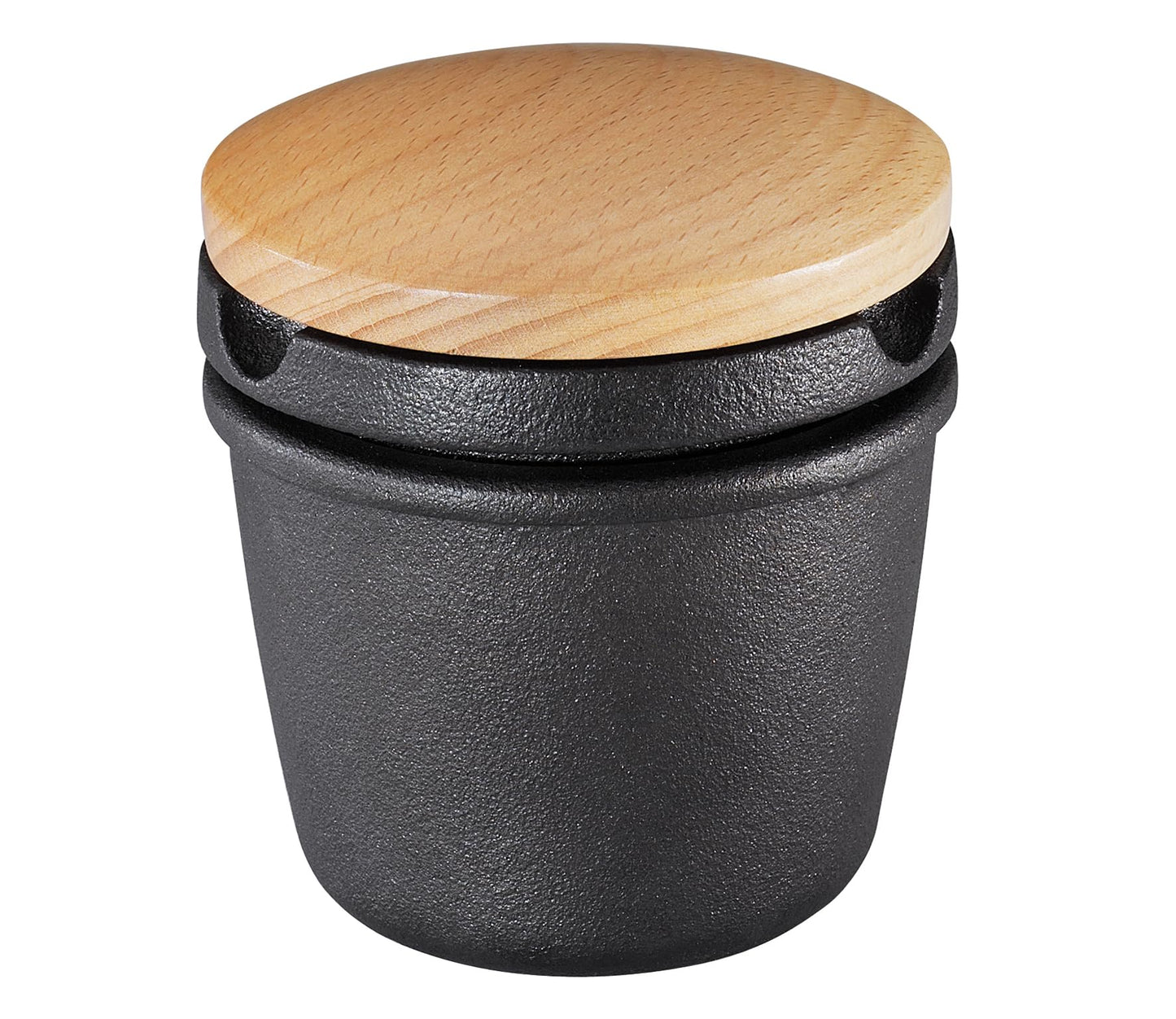 Zassenhaus Cast Iron Spice Grinder Set with Beech Wood Lid, Spice Mill, Herb and Seed Grinder, 3 Inches (Black)