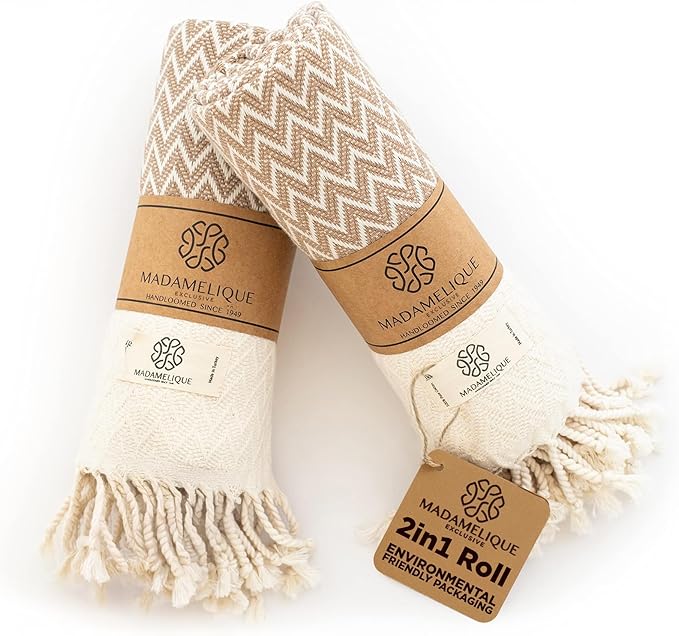 Madamelique Exclusive Hand Towels Set of 2-18 x 40 Inches
