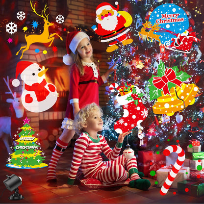 2025 Upgrade Brighter Christmas Projector Lights Outdoor, 8 Patterns Holiday Projectors 19HD Slides (Ocean Wave & Patterns), Weatherproof Halloween Projector,Christmas Decorations for Light Show