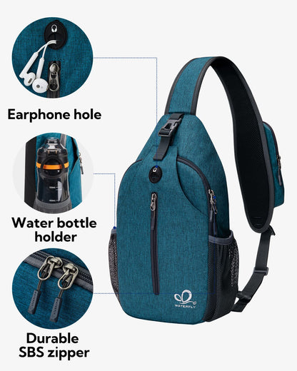 Waterfly Sling Bag Backpack Shoulder Crossbody Bag Chest Bags Hiking Casual Daypack for Men Women