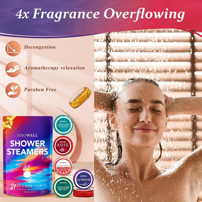 Shower Steamers Aromatherapy - 21Pcs Valentines Day Gifts for Her Wife Women Mom, Birthday Gifts for Women Self Care with Natural Essential Oils Relaxation Home SPA, Easter Basket Essentials