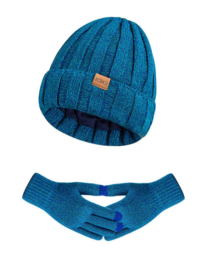 Womens Winter Beanie Warm Hat Touchscreen Gloves Set with Fleece Lined Skull Caps Gifts for Women Men