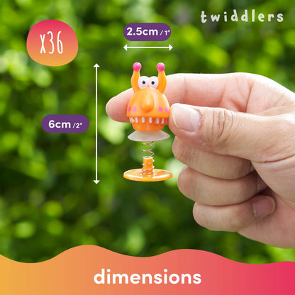 THE TWIDDLERS 36 Monster Spring Jump Up Pop Up Toys for Kids, 6cm - Birthday Party Favours, Goody Bag Fillers and Toy Gift Set, Classroom Prizes