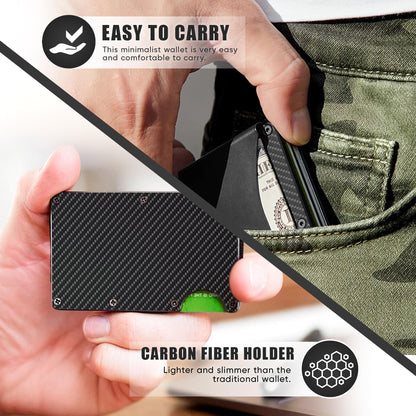 Vebel Credit Card Holder| Minimalist Wallet| Wallets, Card Cases & Money Organisers| RFID Wallet for Men| Slim Wallet| Wallets for Men UK| Carbon Fiber Wallet| RFID Card Holder| Card Holder Wallet