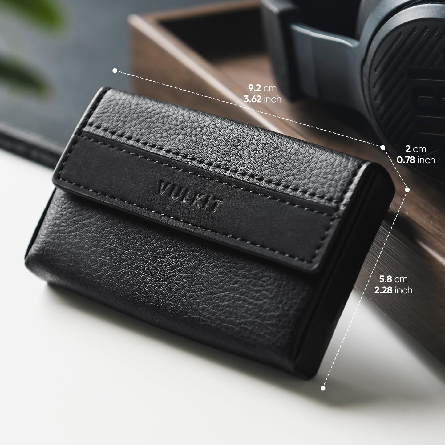 VULKIT Business Card Holders Large Capacity for 30-40 Business Cards with RFID Blocking Magnetic Closure