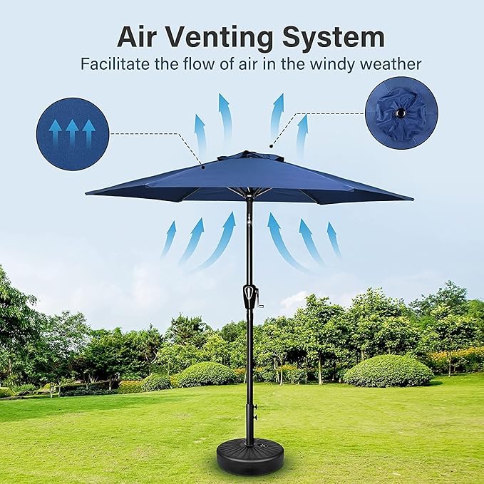 Simple Deluxe 9' Patio Umbrella Outdoor Table Market Yard Umbrella with Push Button Tilt/Crank