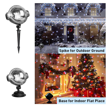 EAMBRITE Christmas Projector Lights Outdoor Multicolour Rotating Falling Snow Projector Moving Points Projection Lights Outside Christmas Decorations for House Garden Party
