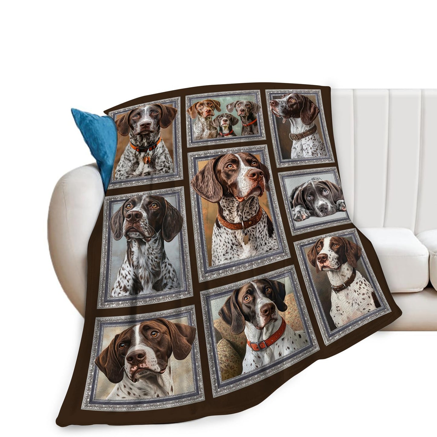 German Shorthaired Pointer Blanket Soft Fuzzy Fleece Dog Throw Blankets Decor Cozy Warm Plush Flannel Dogs Blankets Gifts for Boys Girls Men Women Home Chair Sofa Couch Bed 50"X40"