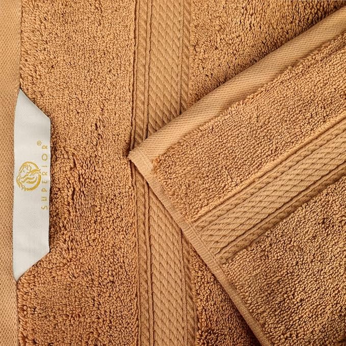 SUPERIOR Egyptian Cotton Pile 3 Piece Towel Set, Includes 1 Bath, 1 Hand