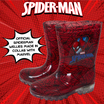 Marvel Spiderman Light Up Wellington Boots 10 UK Child