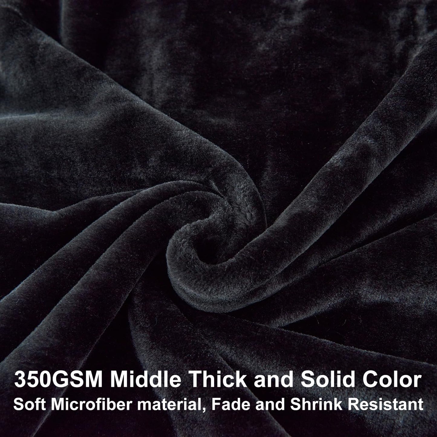 JYK Fleece Plush Blanket - 3.5 LB, 1 Ply Lightweight Korean Style Mink Blanket, Queen 79" x 91" - Super Soft, Warm & Cozy, Microfiber Bed Blanket for All Seasons, Black