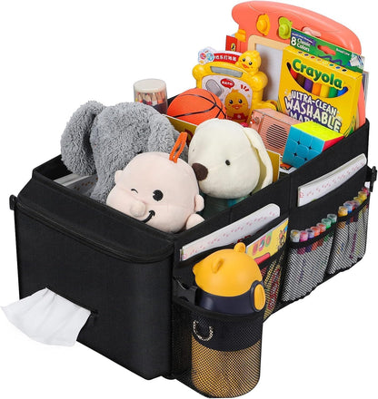 Car Organiser- Car Seat Organiser for Front Seat Back Seat Between Seats, Car Storage Organiser for Kids with Multi- Pockets, Car Organisers and Storage, Adjustable Dividers(Black)