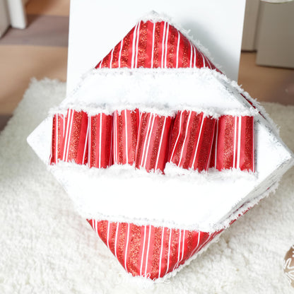 MAYREEL 2.5 Inch Red and White Christmas Ribbon Wired Candy Cane for Christmas Trees Wreaths Tree Toppers Crafts Home Decor Gift Wrapping 6 Rolls Total 36 Yards