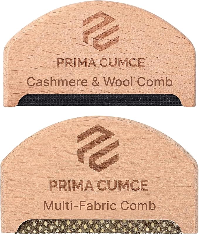2 PCS Wooden Sweater Comb for De-Pilling Cashmere, Manual Lint Remover