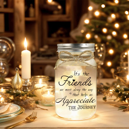 Hua Feishang Birthday Gifts for Women Friendship, Mason Jar Night Lights for Friend, Thankgiving Gifts for Women, Suitable for Home Office Table Stands