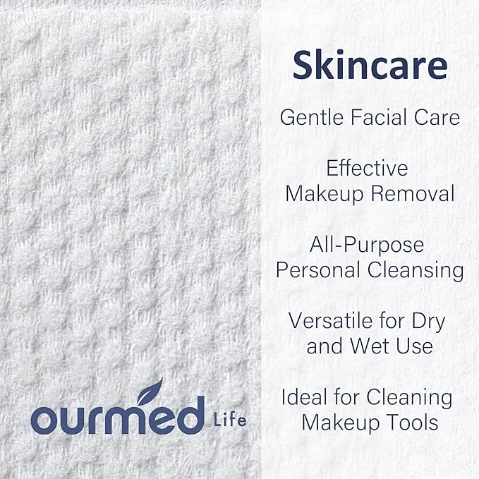 Ourmed Life Face Towels, Disposable Biodegradable Clean Facial Towels