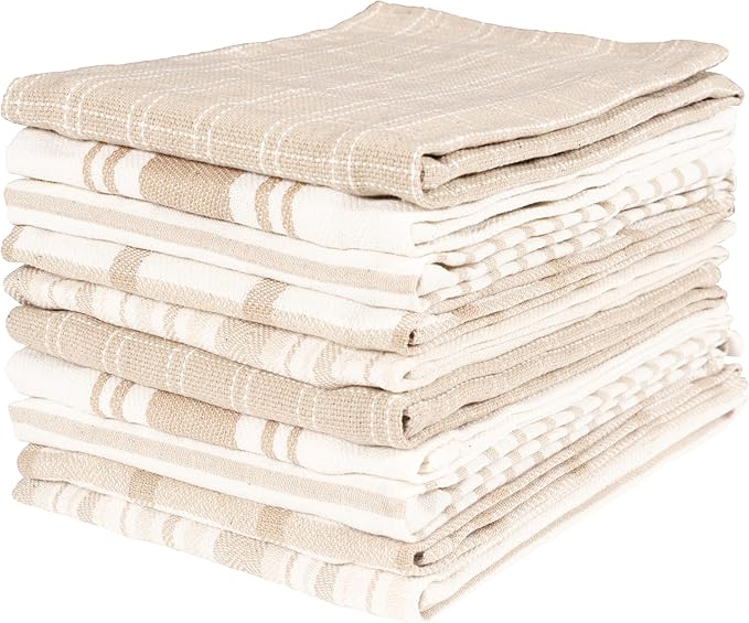 KAF Home Assorted Flat Kitchen Towels | 100% Cotton