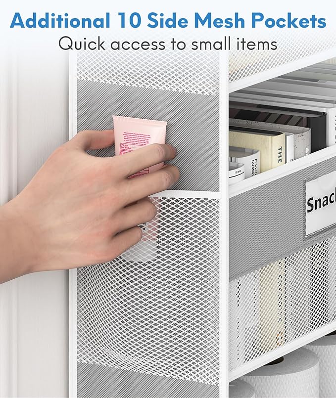Over The Door Organizer Hanging, 2 Pack 5 Shelf Behind The Doors Storage