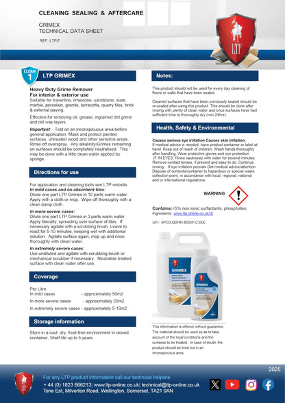 LTP Grimex - Heavy Duty Grime Remover-Intensive Cleaner 1 Litre