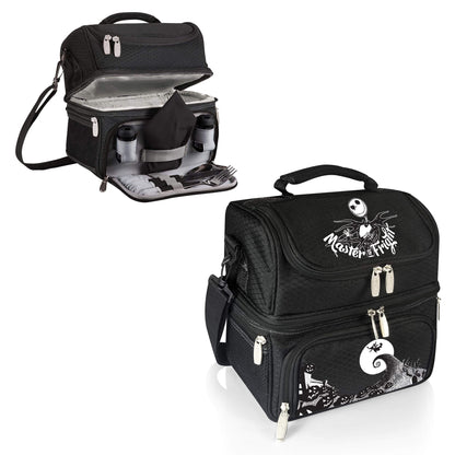PICNIC TIME Disney Nightmare Before Christmas Jack Pranzo Lunch Bag, Insulated Lunch Box with Utensil Set, Lunch Cooler Bag, (Black), 11 x 7.5 x 12