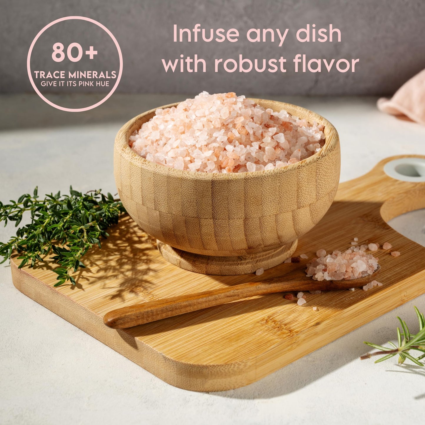 LA SALT CO Kashmir 2.5 Lbs Pink Himalayan Salt Jar, X-Fine | 100% Pure, Food Grade with 84 Trace Minerals | Kosher Certified, Vegan, Non-GMO, & Cruelty-Free