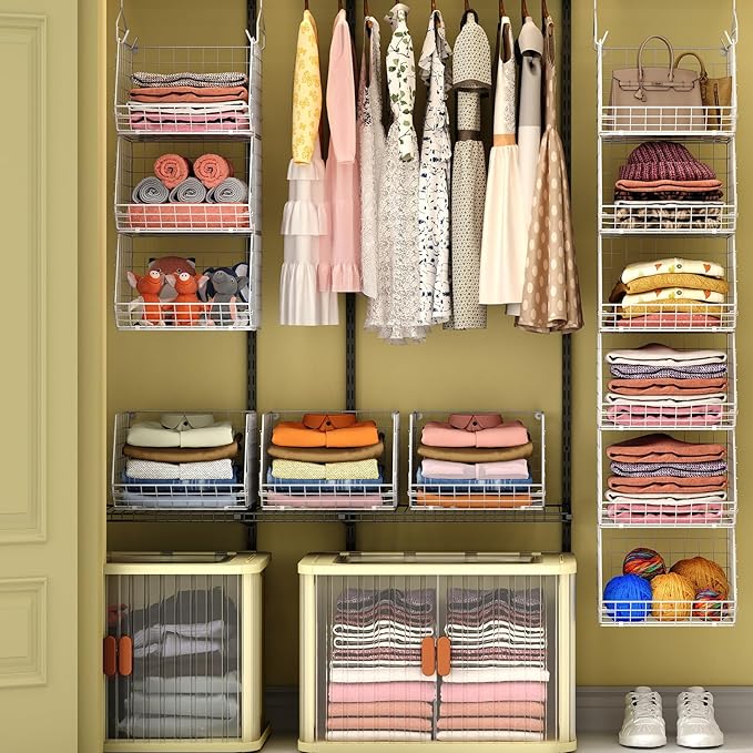 X-cosrack 6 Tier Closet Hanging Organizer, Clothes Hanging Shelves