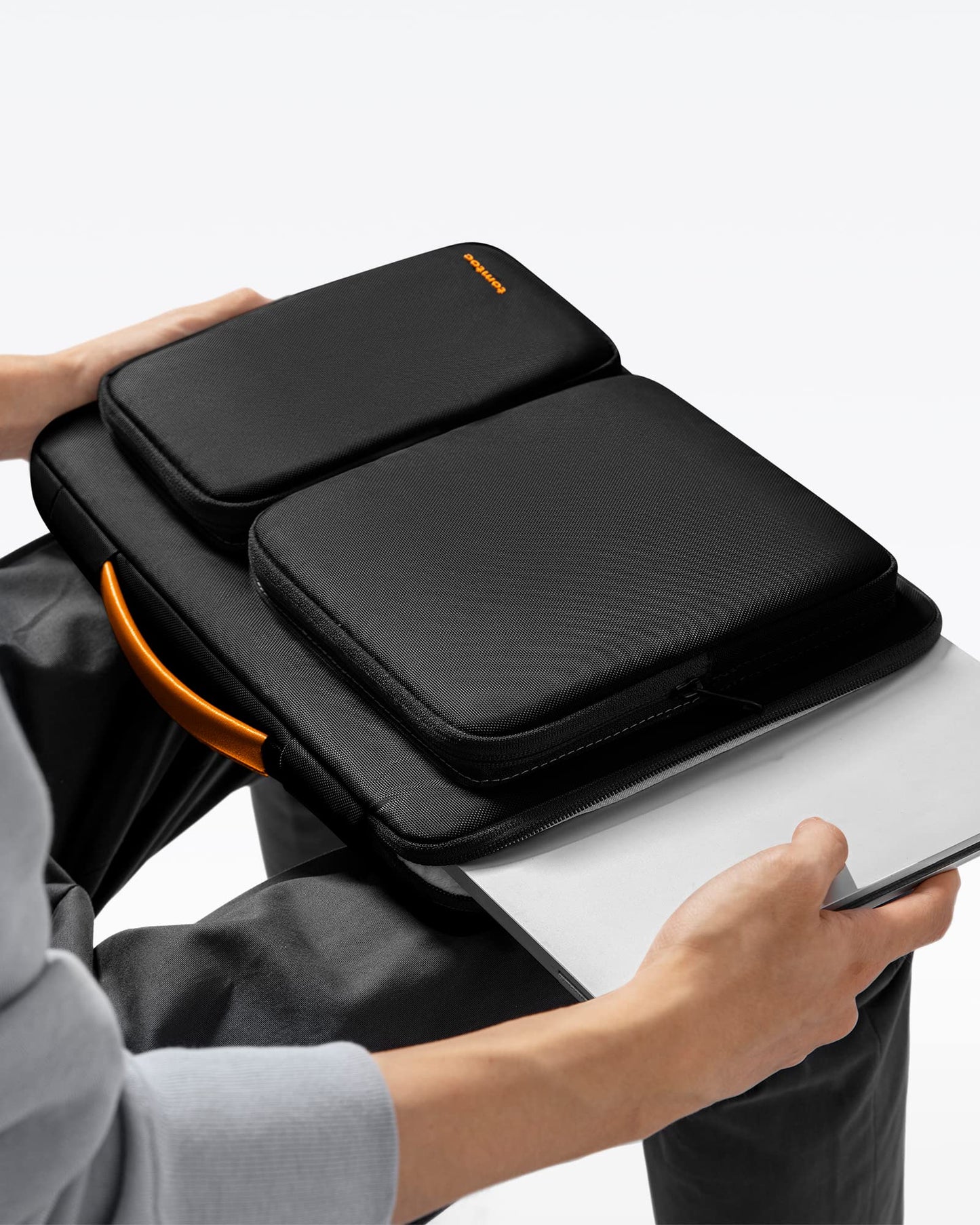 tomtoc Rugged Laptop Case Sleeve 13 Inch for MacBook Air M4 M3, 360°Protective MacBook Air 13 Inch Case, Waterproof Laptop Sleeve with Space for Charger & Mouse, Daily Essential for Surface Pro/iPad