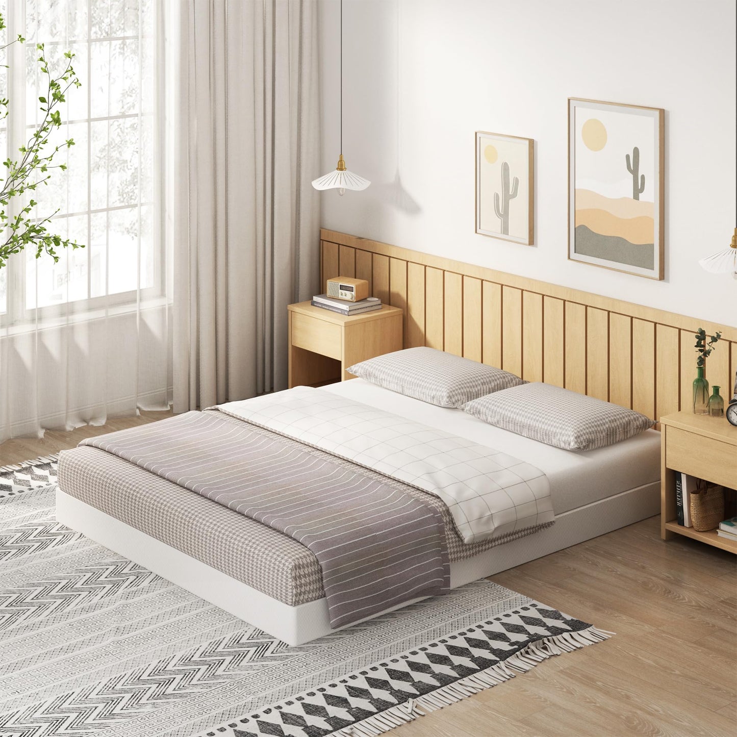 EMODA King Box Spring Bed Base 5 Inch Heavy Duty Metal Mattress Foundation with Fabric Cover, 3000LBS Max Weight Capacity, Noise Free, Easy Assembly