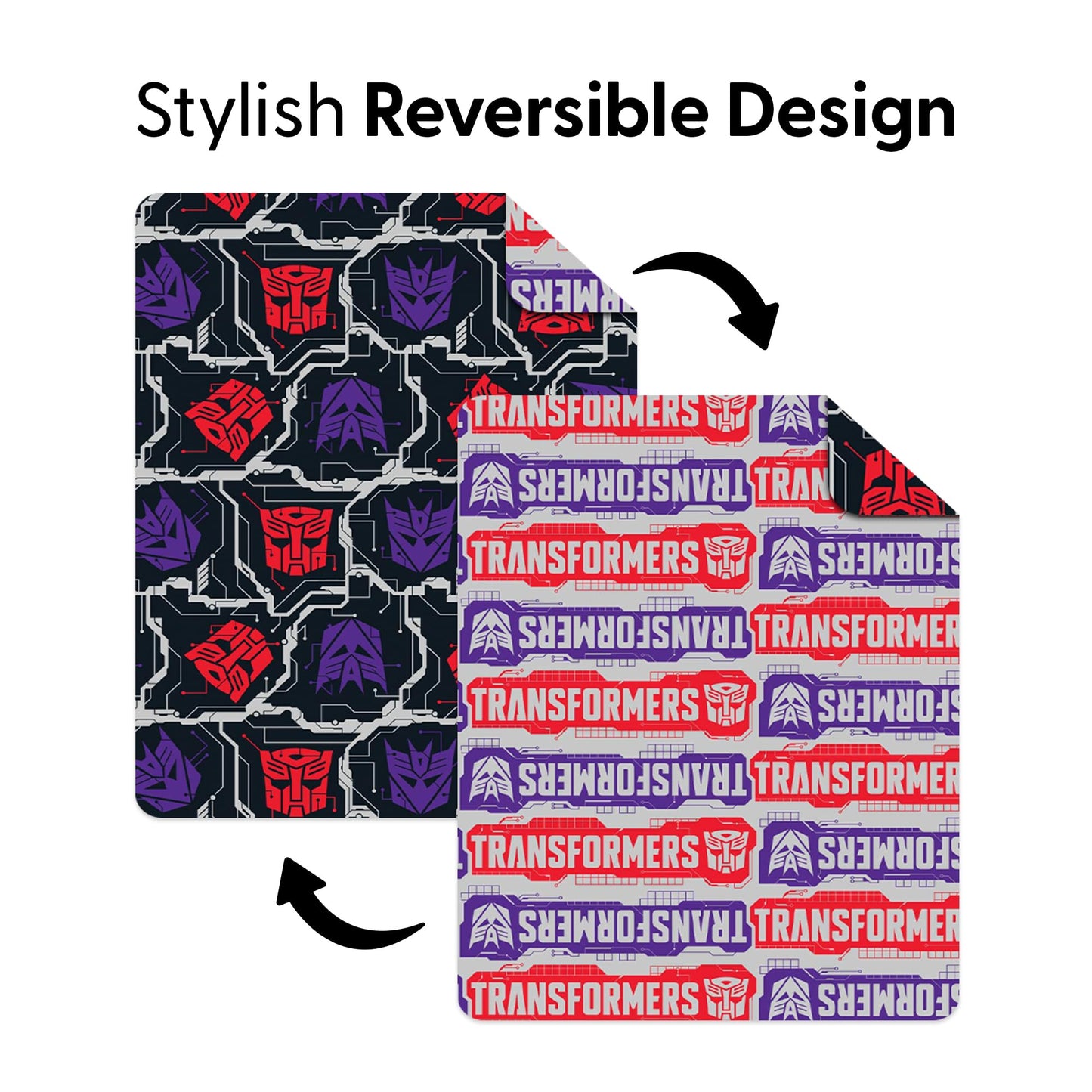 Northwest Transformers Logo Quilted Blanket, Comfy Throw, Adults Boys Girls, Soft Lightweight Bedding for Bed, or Couch, 60 x 80 inches